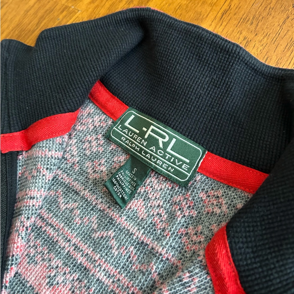 Lauren Ralph Lauren Active Nordic Waffle Knit Thermal 1/4 Zip Pullover Small - Picture 6 of 13